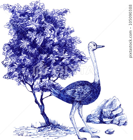 Blue tropical with animal and plant png 105090388