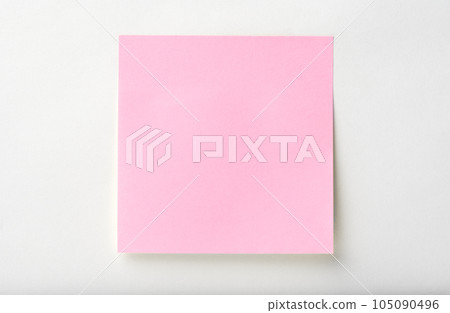 blank pink sticky notes on white background. Mockup sticky Note Paper. Use post it notes to share idea on sticky note. sheets for notes. 105090496