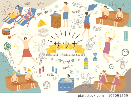 人們享受桑拿 105091269