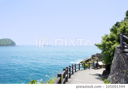 Onigajo: The rocky surface and coast seen from the promenade 105091344