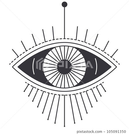 Witchcraft and magic sign, eye masonry symbol 105091350