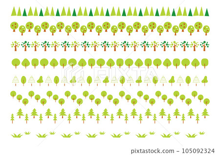 Cute simple scandinavian wooden border. Vector illustration material set 105092324
