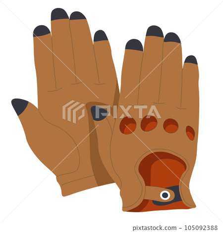 Leather gloves, modern and trendy mittens vector 105092388