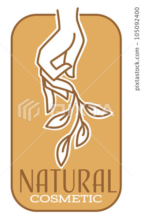 Natural cosmetic products, hand with flower vector Natural cosmetic products, hand with flower vector 105092400