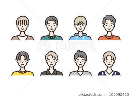 男性圖標集上半身 105092460