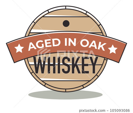 Aged in oaks, whiskey brewery and production logo Aged in oaks, whiskey brewery and production logo 105093086