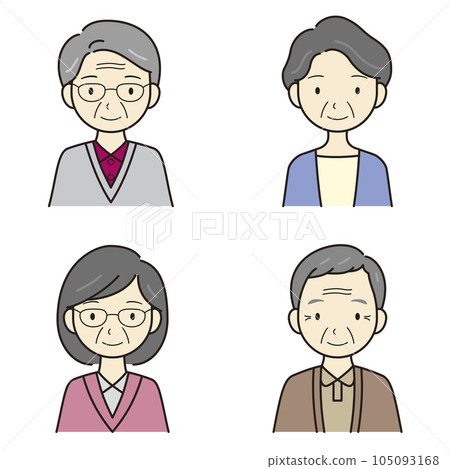 老人，老人，男人和女人，上半身 105093168