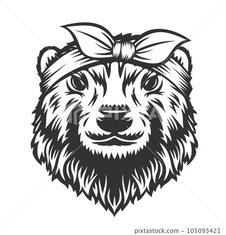Beaver headband bandana line art. Farm Animal. Beaver logos or icons. vector illustration Beaver headband bandana line art. Farm Animal. Beaver logos or icons. vector illustration 105093421