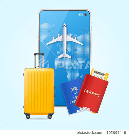Realistic Detailed 3d Travel Case Set. Vector 105093446