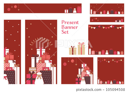 Banner set_Present box_Valentine Banner set_Present box_Valentine 105094508