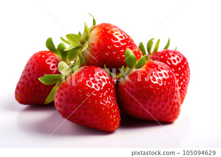A bunch of strawberries on a white background. Generative AI 105094629
