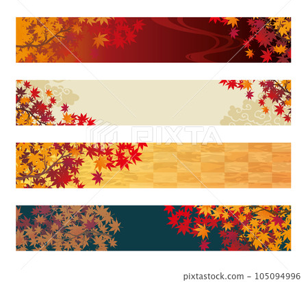 Autumn autumn leaves Japanese style background - Stock