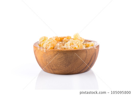 heap of sweat Candied ginger isolated on white heap of sweat Candied ginger isolated on white 105095800