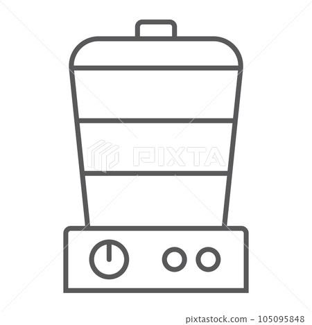Food steamer thin line icon, electric and kitchen, kitchenware sign, vector graphics, a linear pattern on a white background, eps 10. 105095848