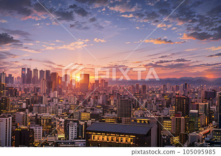 AI image Image of a big city at dusk AI image Image of a big city at dusk 105095985