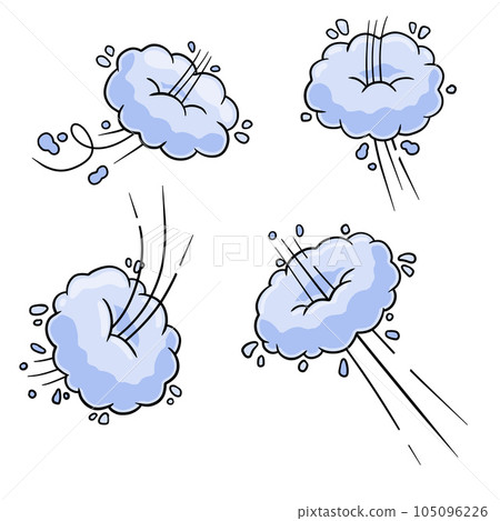 Effect of comic speed. Funny cloud of movement. Bubble cloud. Track and trace. Set of Funny smoke and steam. Effect of comic speed. Funny cloud of movement. Bubble cloud. Track and trace. Set of Funny smoke and steam. 105096226