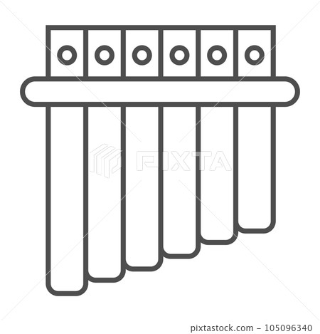 Panpipe thin line icon, musical and instrument 105096340