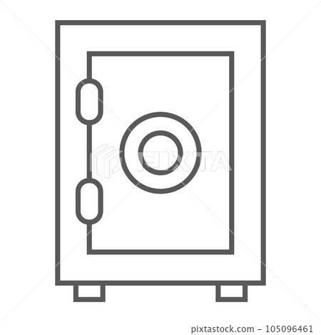 Safe box thin line icon, deposit and protection Safe box thin line icon, deposit and protection 105096461