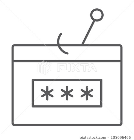 Password fishing thin line icon, security, attack Password fishing thin line icon, security, attack 105096466