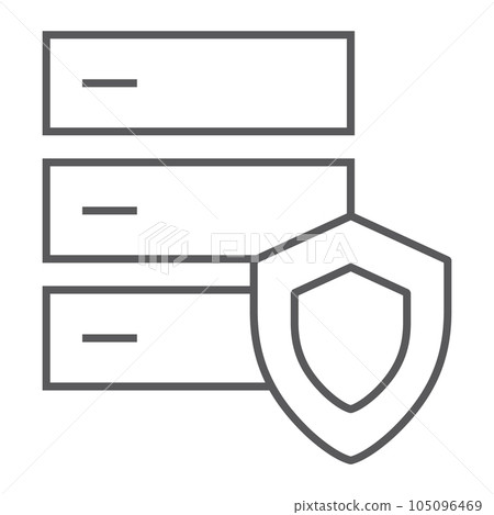 Database protection thin line icon, server Database protection thin line icon, server 105096469