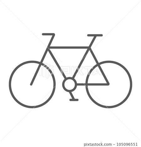 Bicycle thin line icon, cycle and sport, bike sign, vector graphics, a linear pattern on a white background. 105096551