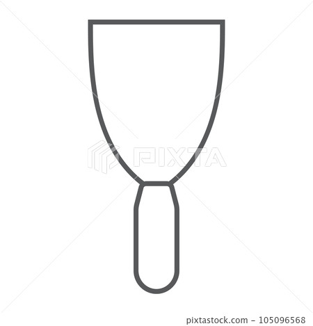 Putty knife thin line icon, tool and scraper 105096568