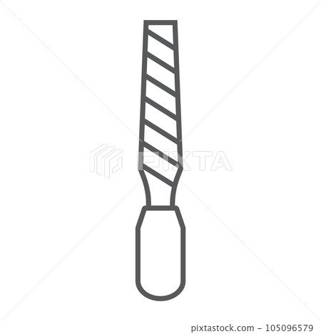Rasp thin line icon, tool and repair, file tool 105096579