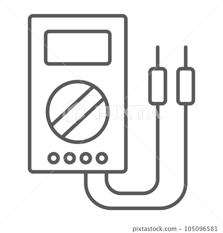 Digital multimeter thin line icon, tool 105096581