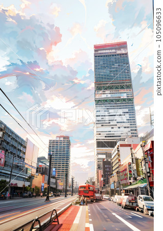 AI圖像生成摩天大樓圖像 AI圖像生成摩天大樓圖像 105096633