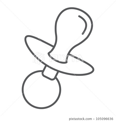 Dummy teat thin line icon, child 105096636