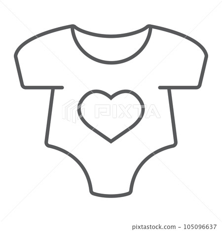 Baby romper thin line icon, newborn Baby romper thin line icon, newborn 105096637