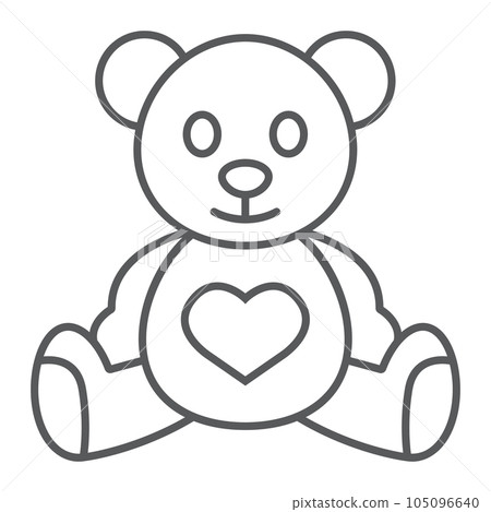 Teddy bear thin line icon, child and toy Teddy bear thin line icon, child and toy 105096640