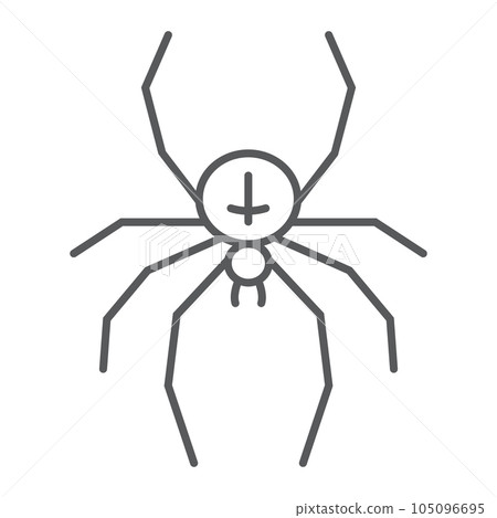 Spider thin line icon, animal and arachnid 105096695