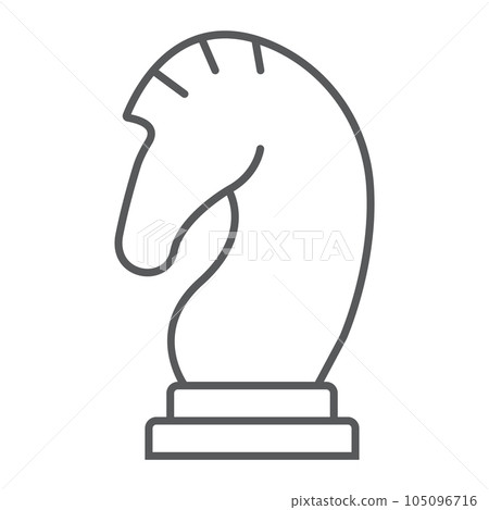 Chess thin line icon, game and sport, chess figure 105096716