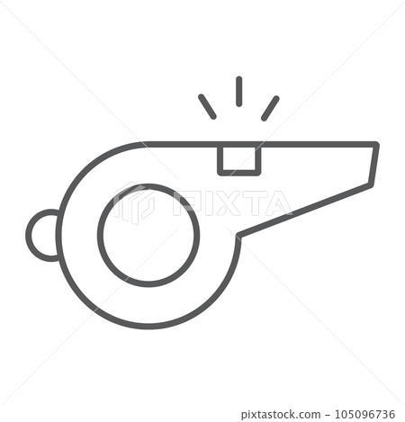 Whistle thin line icon, game and sport, sign 105096736