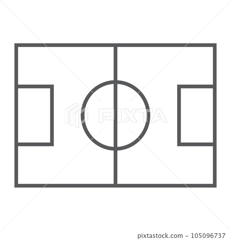 Soccer field thin line icon, game and sport, 105096737