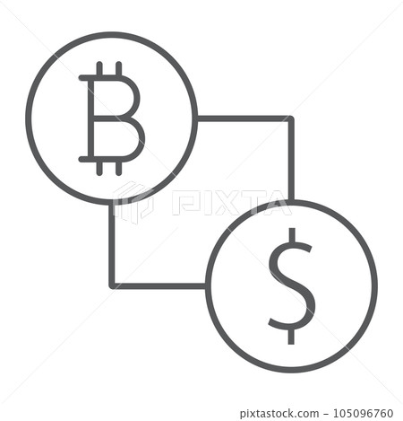 Bitcoin vs dollar thin line icon, finance money Bitcoin vs dollar thin line icon, finance money 105096760