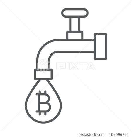 Coin faucet thin line icon, finance and money Coin faucet thin line icon, finance and money 105096761