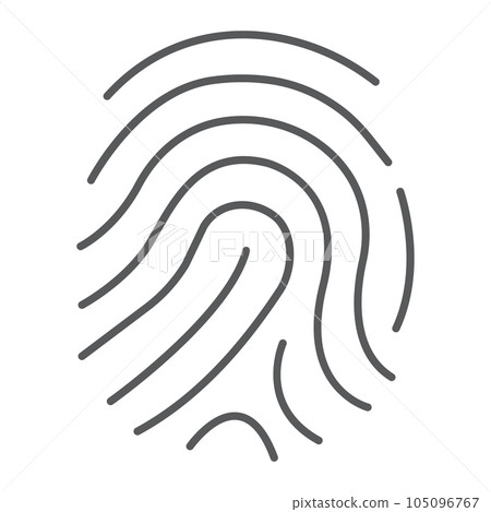 Cryptographic signature thin line icon, security and id 105096767