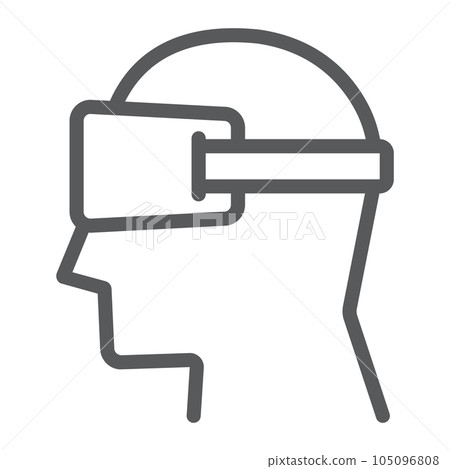 Virtual reality glasses line icon, electronic 105096808
