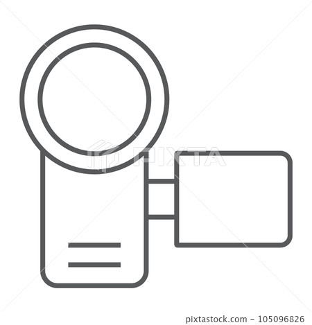 Video camera thin line icon, electronic and device 105096826