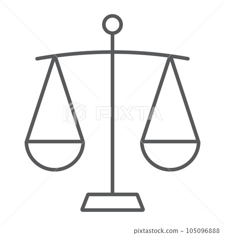 Balance thin line icon, finance and banking 105096888