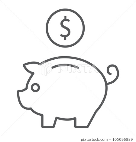 Deposit thin line icon, finance banking Deposit thin line icon, finance banking 105096889