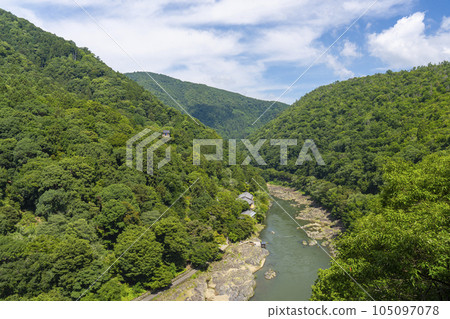 嵐山公園 龜山地區 初夏 從展望台看到的保津峽 105097078