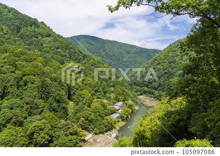 Arashiyama Park Kameyama district in early summer Hozukyo Gorge seen from the observatory Arashiyama Park Kameyama district in early summer Hozukyo Gorge seen from the observatory 105097086