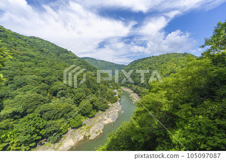 嵐山公園 龜山地區 初夏 從展望台看到的保津峽 105097087