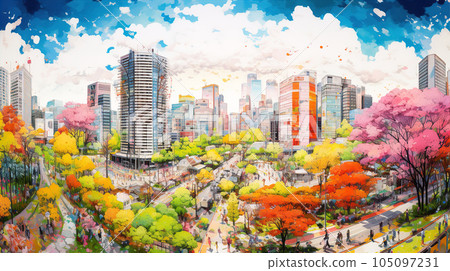 多彩的日本風景(東京、京都、城市) 多彩的日本風景(東京、京都、城市) 105097231