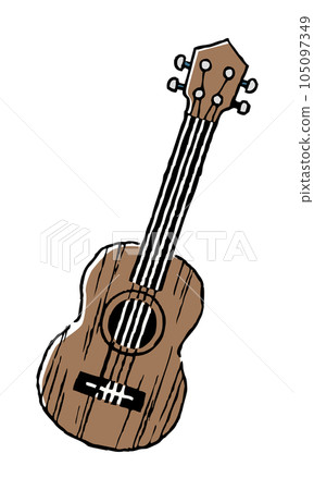 Ukulele hand drawn line drawing illustration 105097349