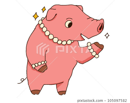 pig with pearl illustration pig with pearl illustration 105097582
