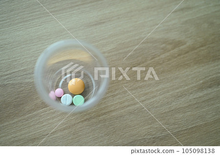 colorful tablets for treat patient have a good health in the hospital 105098138